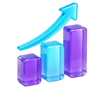 3D digital marketing growth illustration
